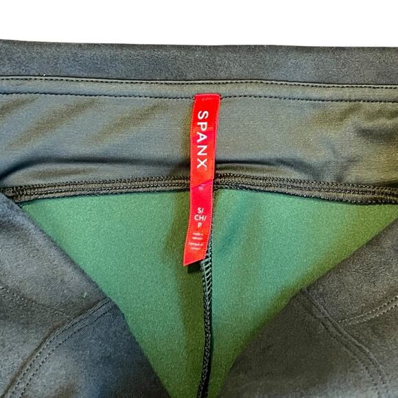 Spanx Women’s Sz S Green Faux Suede Pull On Pants High Rise - Picture 4 of 13